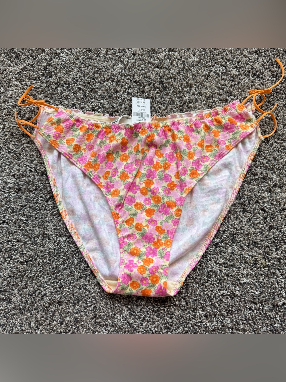 NEW PINK Victoria's Secret Floral Tie-Side Bikini Panties
